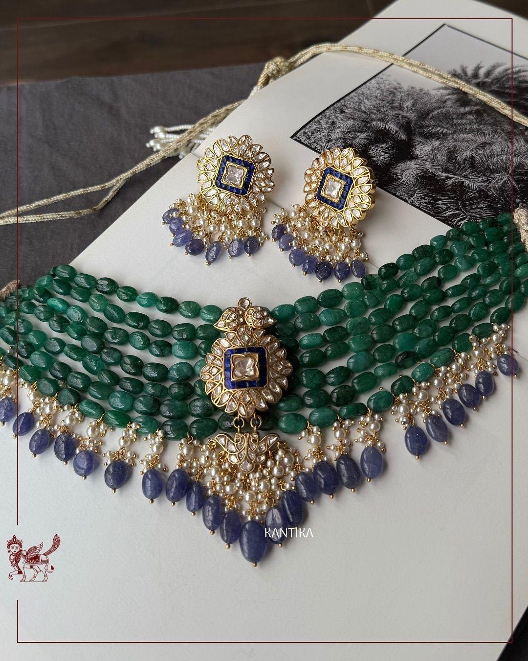 Rangrez Emerald Bead Set