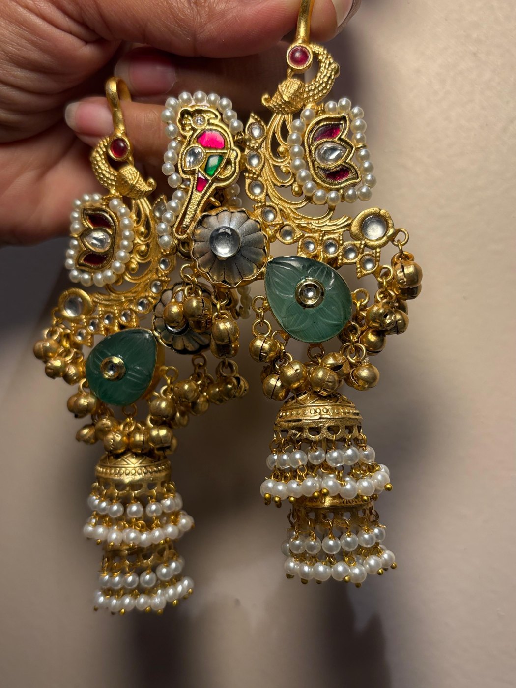 Jhankar Emerald Jhumkas